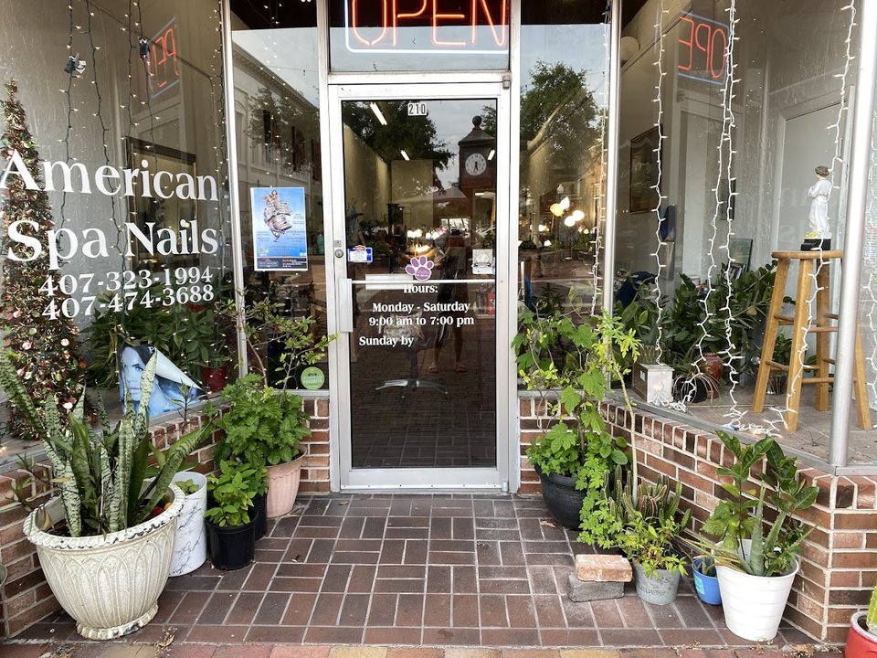 Pedicure chairs inside a Sanford nail salon